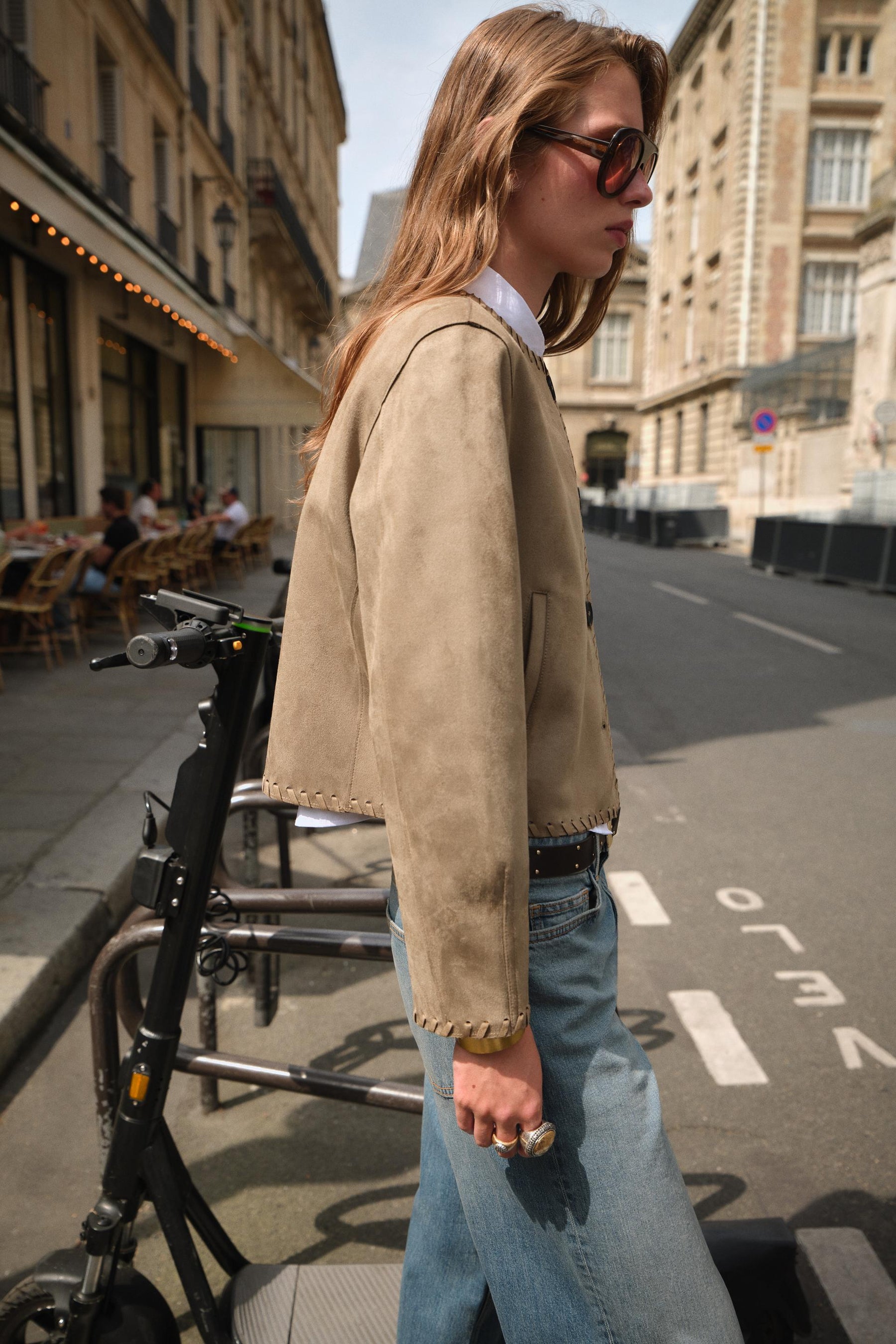 GEFLOCHTENE JACKE IN WILDLEDER-OPTIK