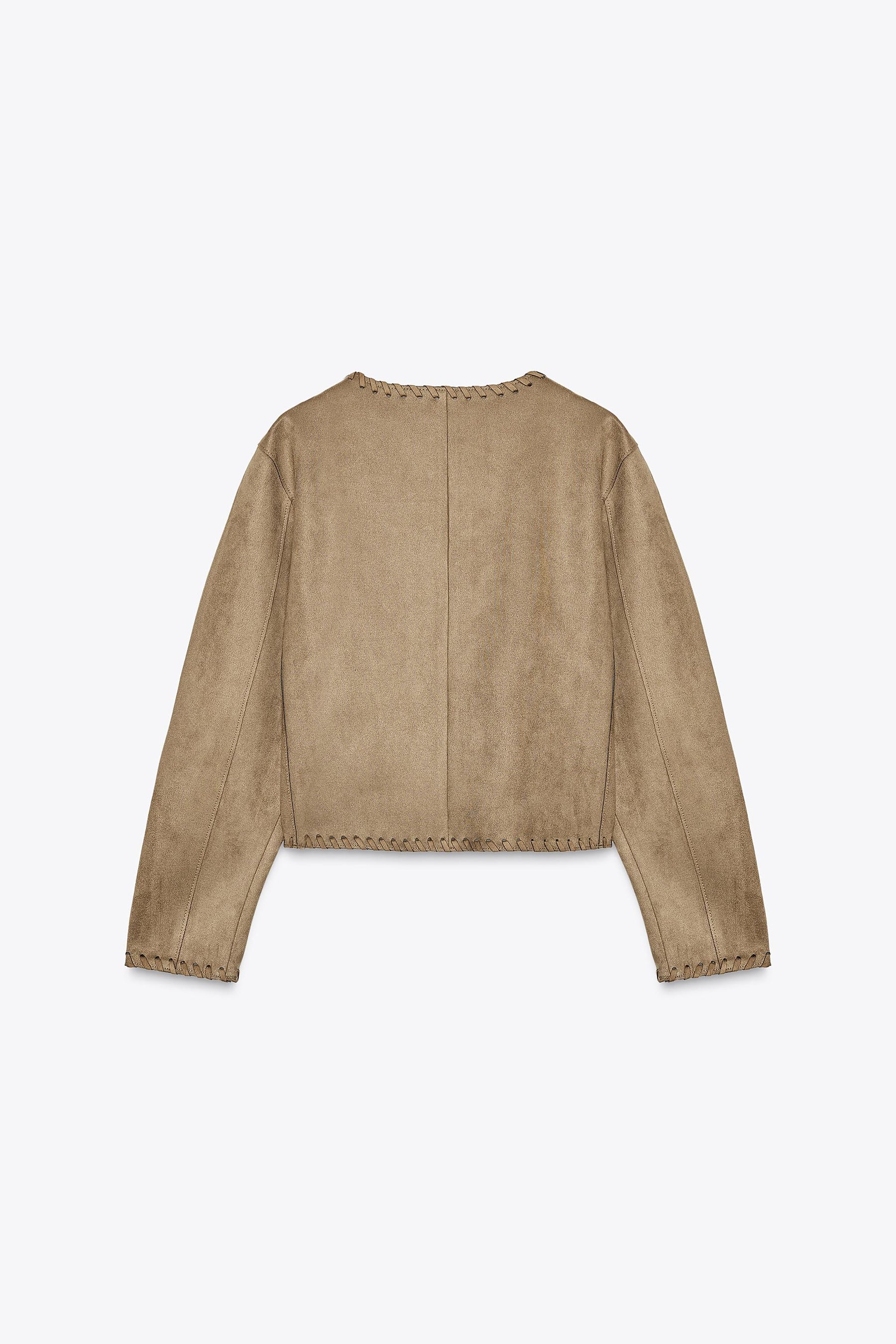 GEFLOCHTENE JACKE IN WILDLEDER-OPTIK