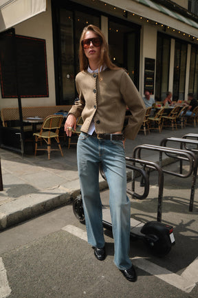 GEFLOCHTENE JACKE IN WILDLEDER-OPTIK