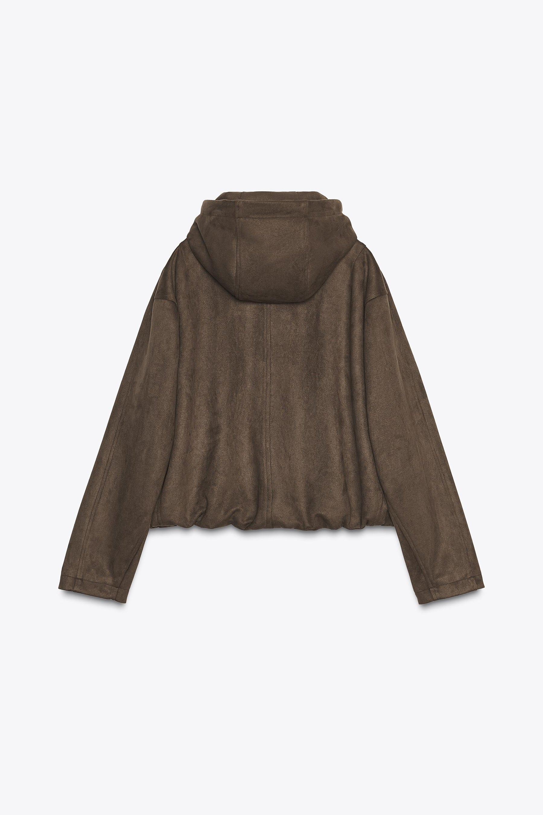 HOODED FAUX SUEDE BOMBER JACKET - Image 7