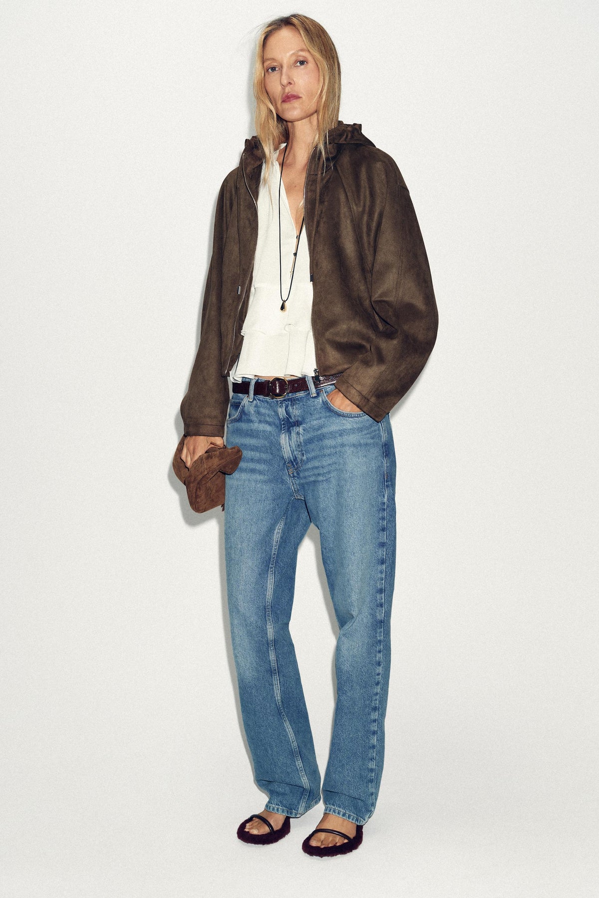 Bomberjacke aus Wildlederimitat