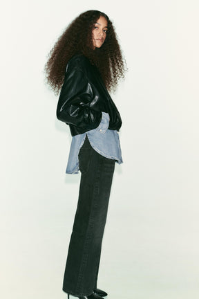 Bomberjacke aus Kunstleder