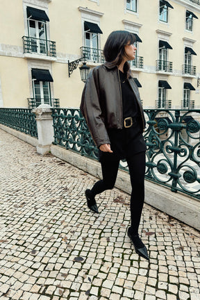 Bomberjacke aus Kunstleder