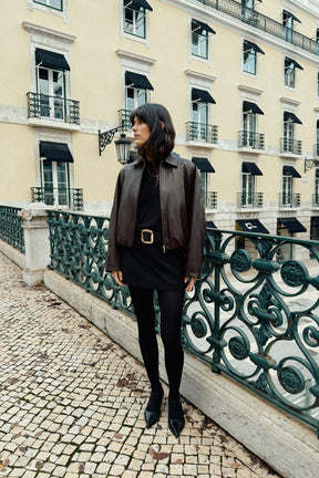 Bomberjacke aus Kunstleder