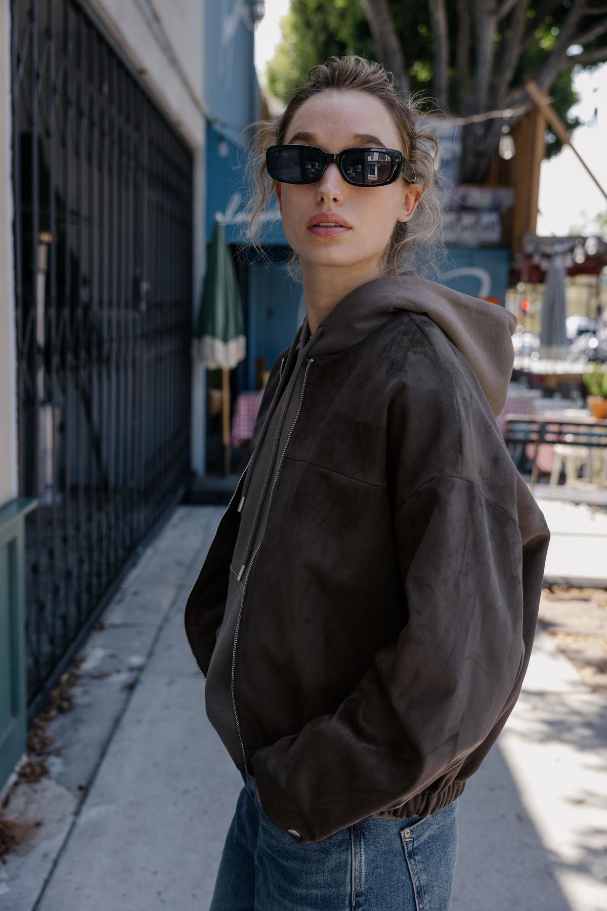 FAUX SUEDE BOMBER JACKET - Image 2