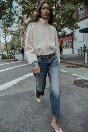 BOUCLÉ HIGH-NECK JACKET - Image 1