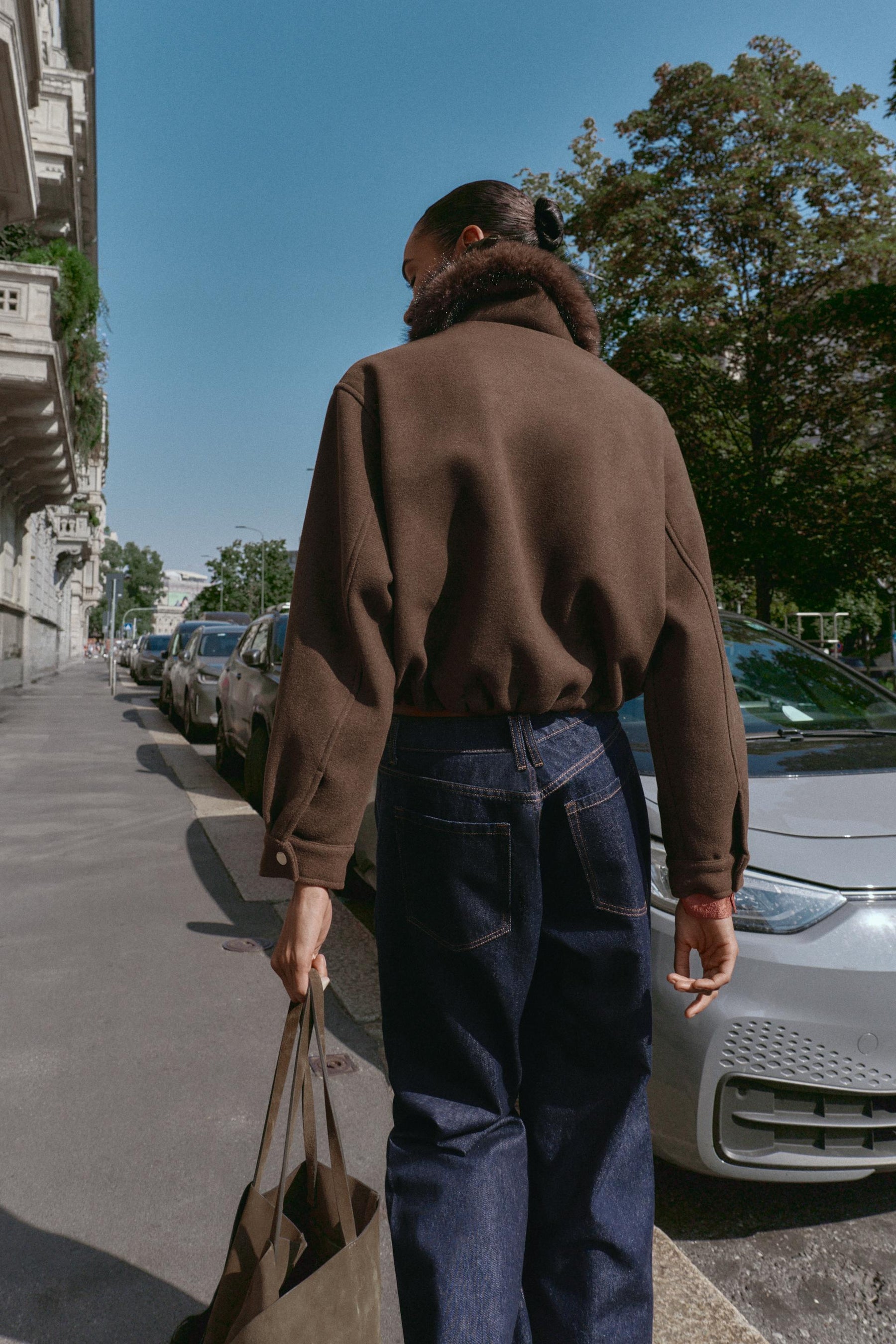 Bomberjacke mit Kunstpelzkragen