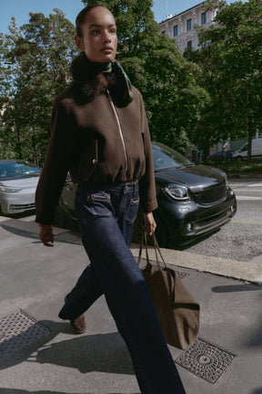 SOFT BOMBER JACKET WITH FAUX FUR COLLAR - Image 1