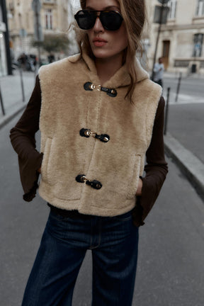 FAUX SHEARLING GILET WITH TOGGLES - Image 2