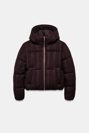 CABLE KNIT HOODED ANORAK - Image 7