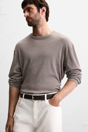 TOPSTITCHED LEATHER BELT - Image 2