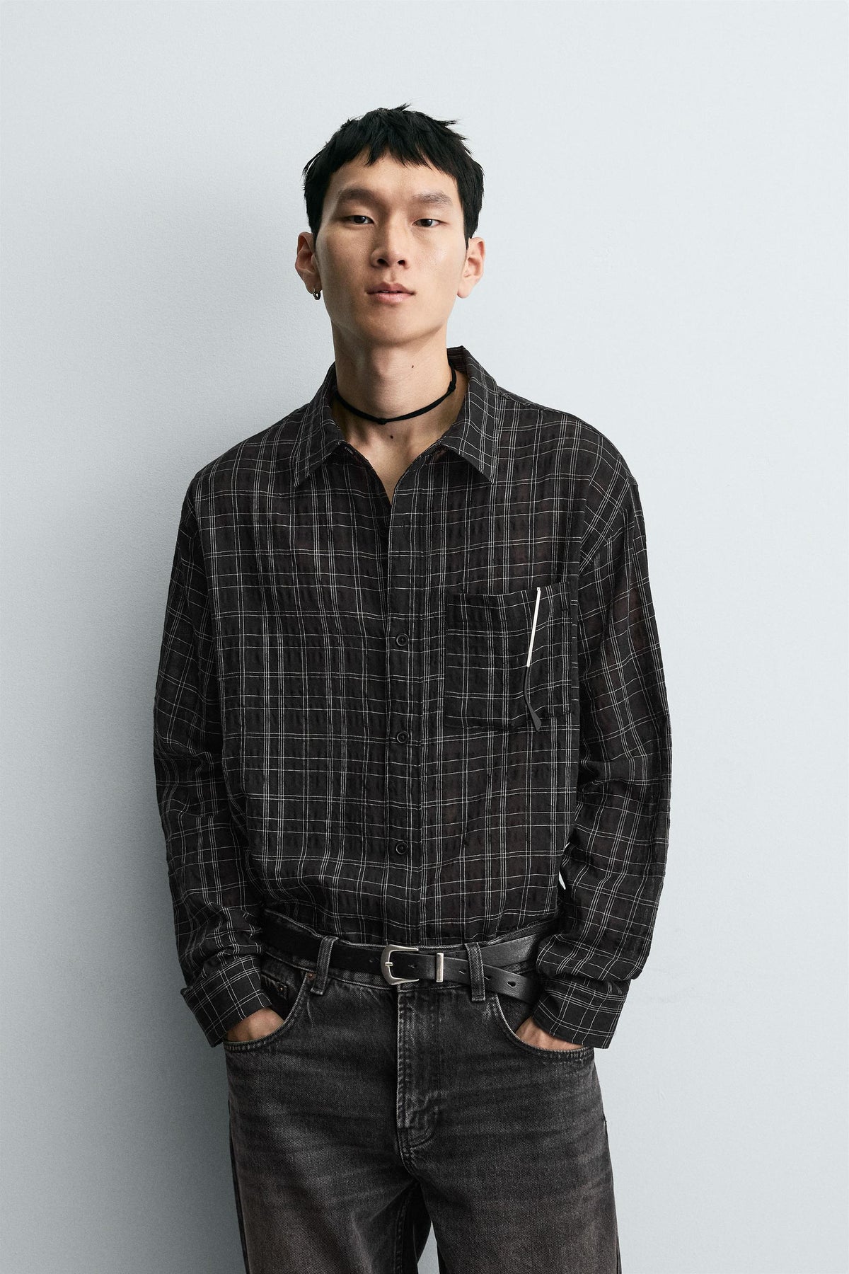 TEXTURED CHECK SHIRT - Image 2