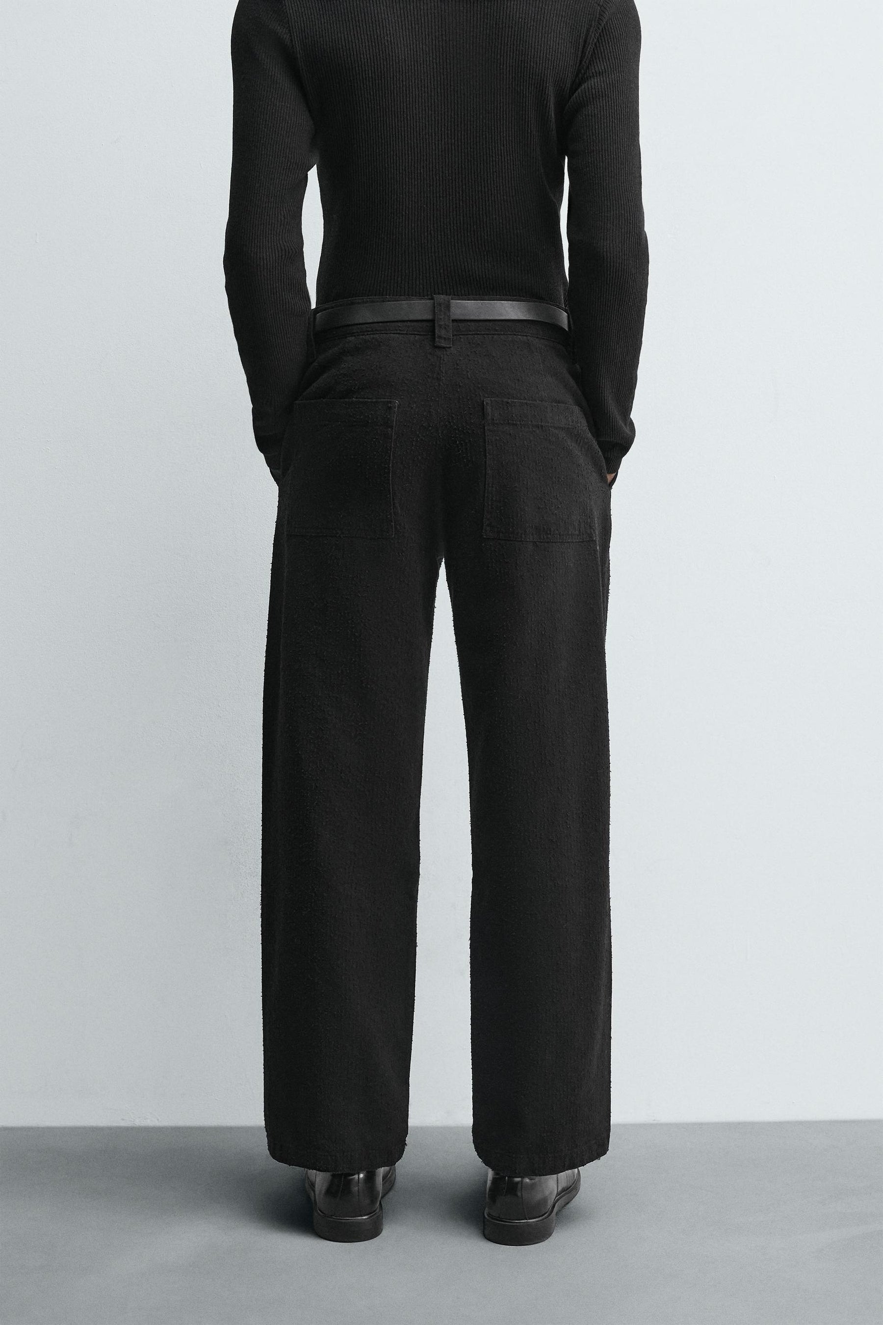 TEXTURED STRAIGHT-LEG TROUSERS - Image 3