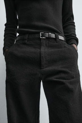 TEXTURED STRAIGHT-LEG TROUSERS - Image 6