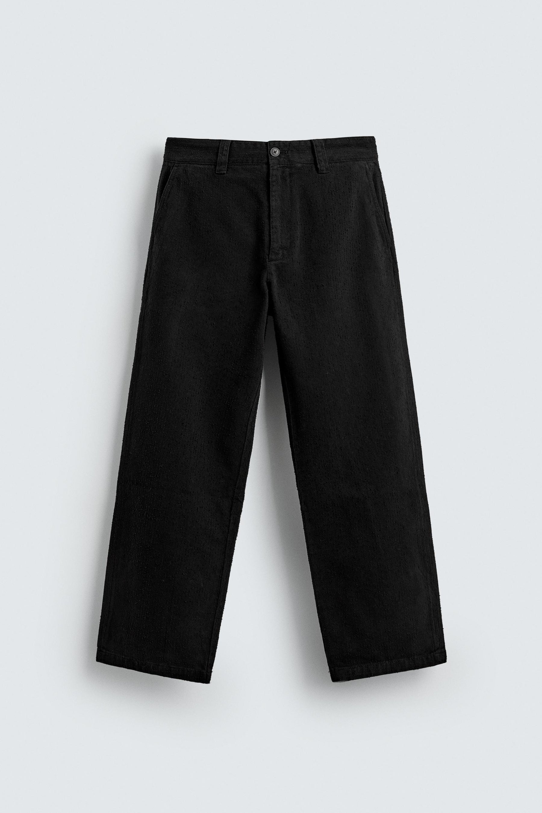 TEXTURED STRAIGHT-LEG TROUSERS - Image 7
