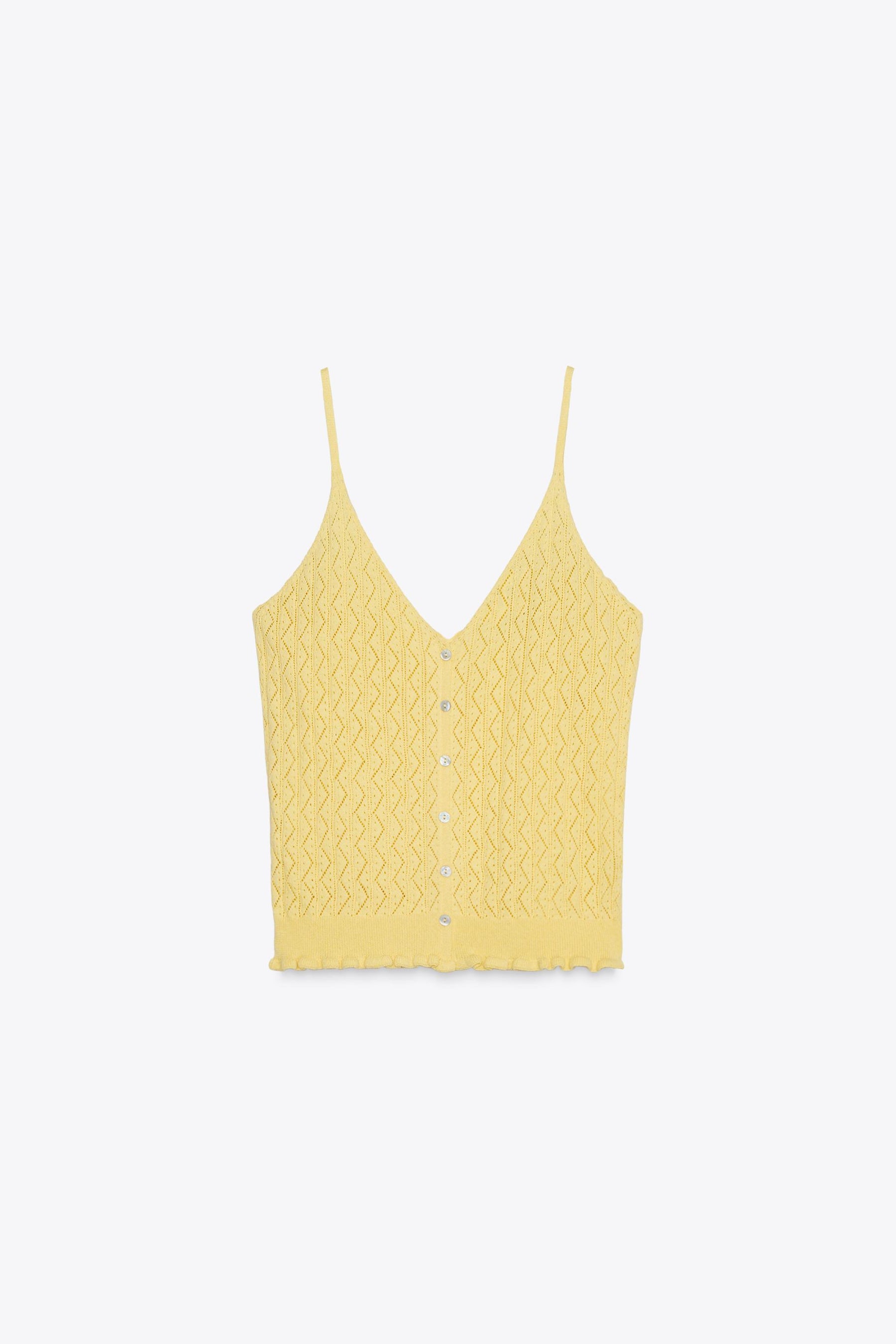 POINTELLE KNIT TOP WITH FRILLS - Image 5