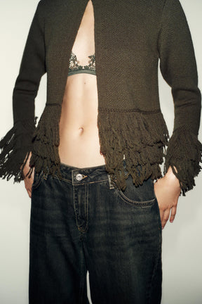 FRINGED KNIT CARDIGAN - Image 4