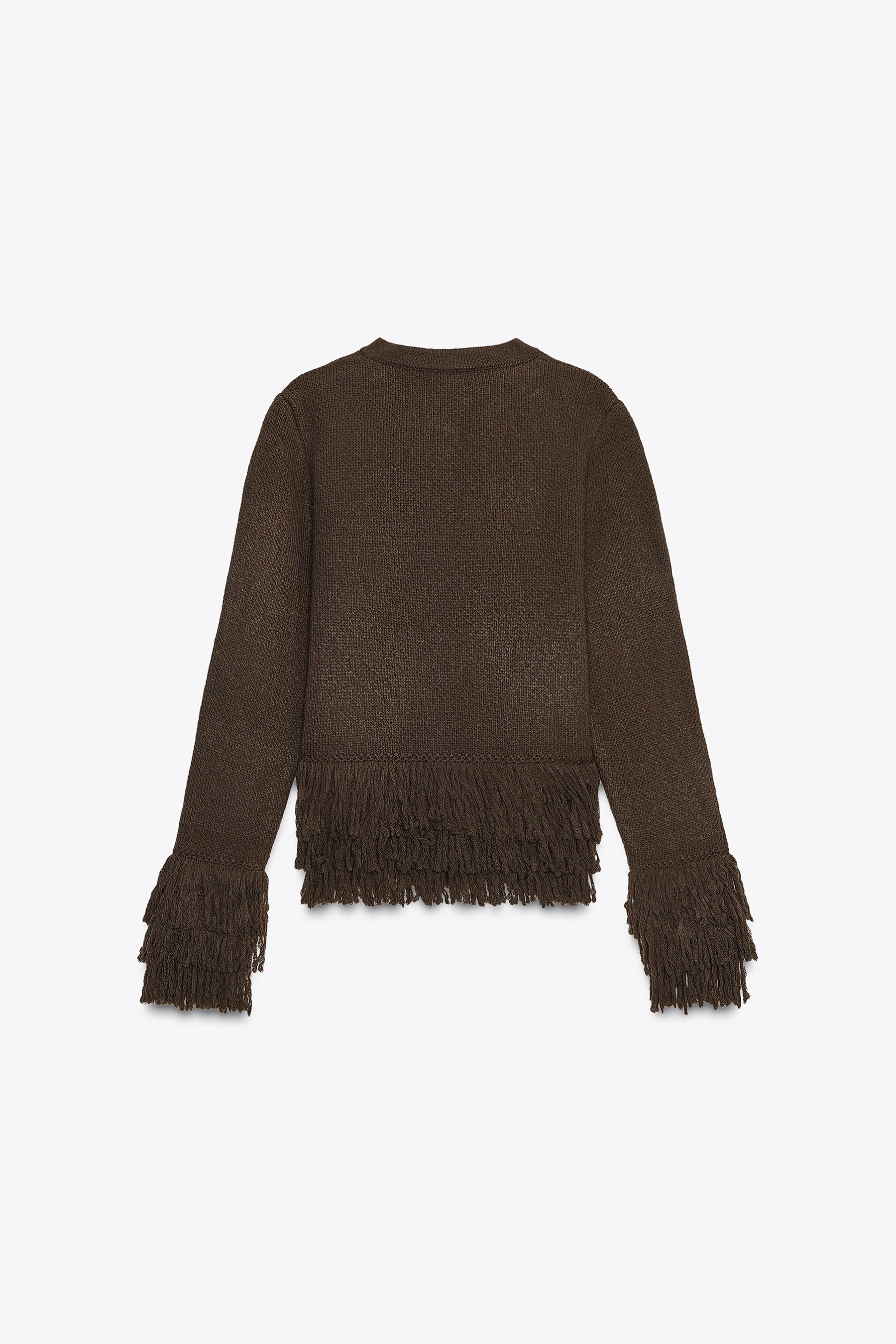 Fransenstrickjacke
