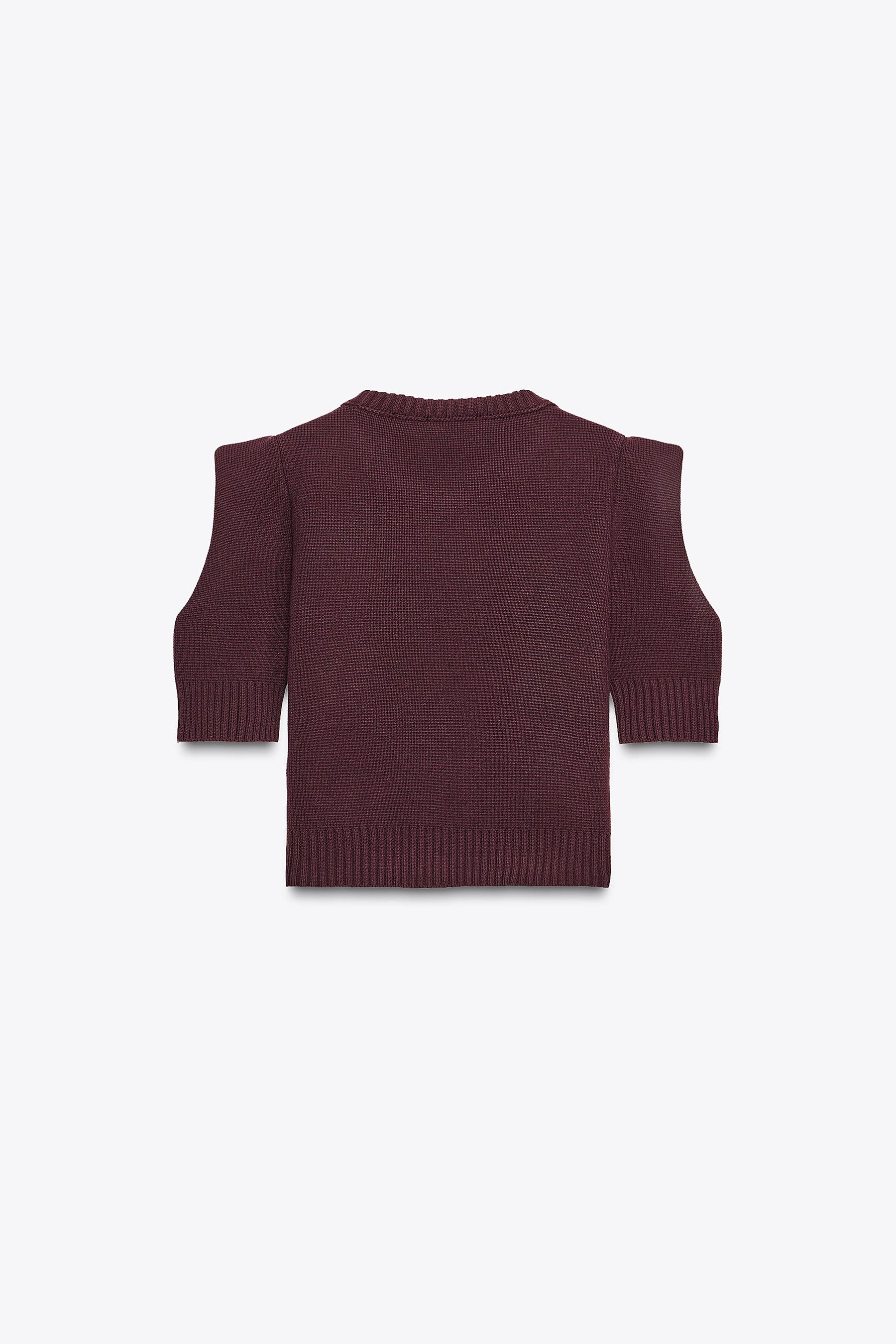 SHORT SLEEVE KNIT JUMPER WITH PADDED SHOULDERS - Image 6