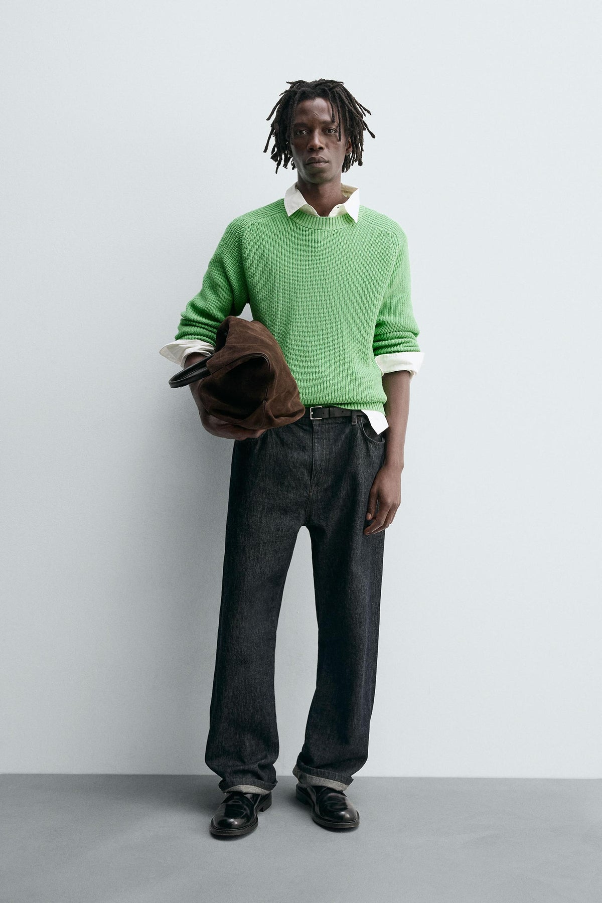 TEXTURED COTTON BLEND JUMPER - Image 1