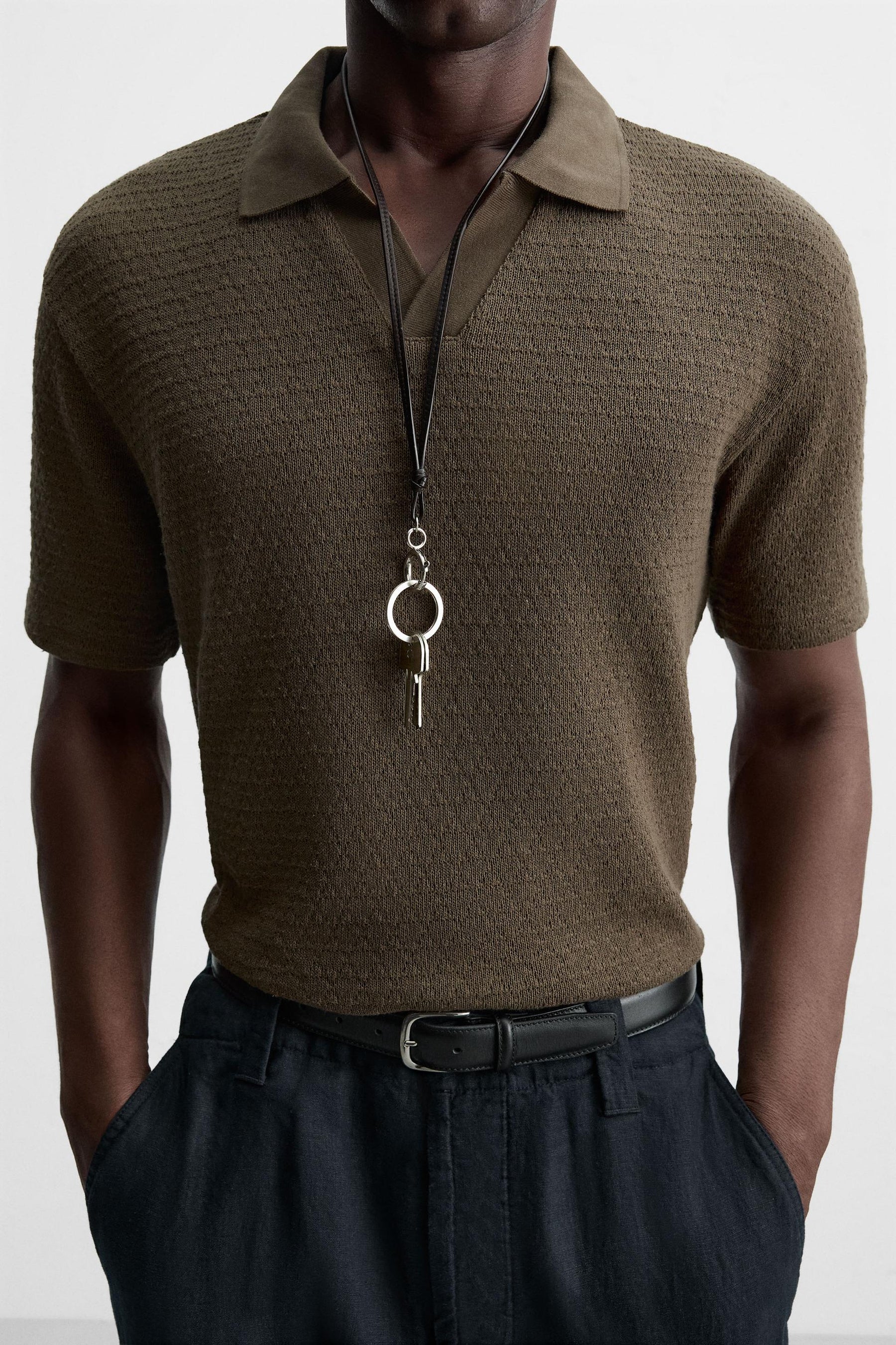 GEOMETRIC JACQUARD POLO SHIRT - Image 5