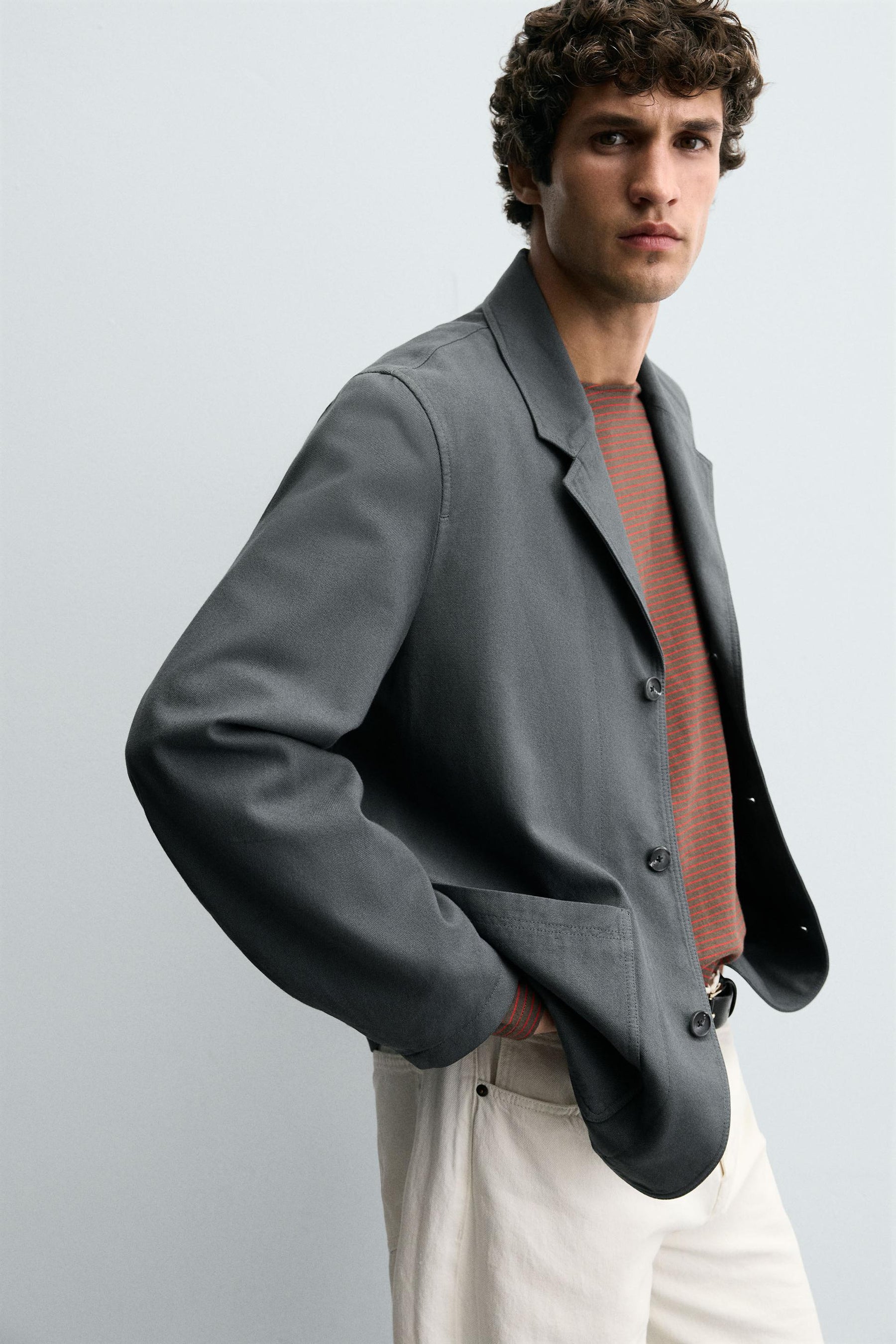 RELAXED FIT TEXTURED BLAZER - Image 6