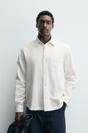 TEXTURED SHIRT WITH POCKET - Image 2