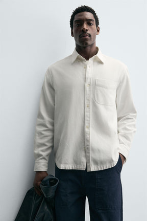 TEXTURED SHIRT WITH POCKET - Image 6