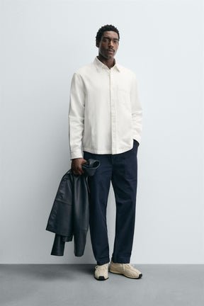 TEXTURED SHIRT WITH POCKET - Image 1