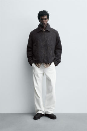 CROPPED TEXTURED OVERSHIRT - Image 1