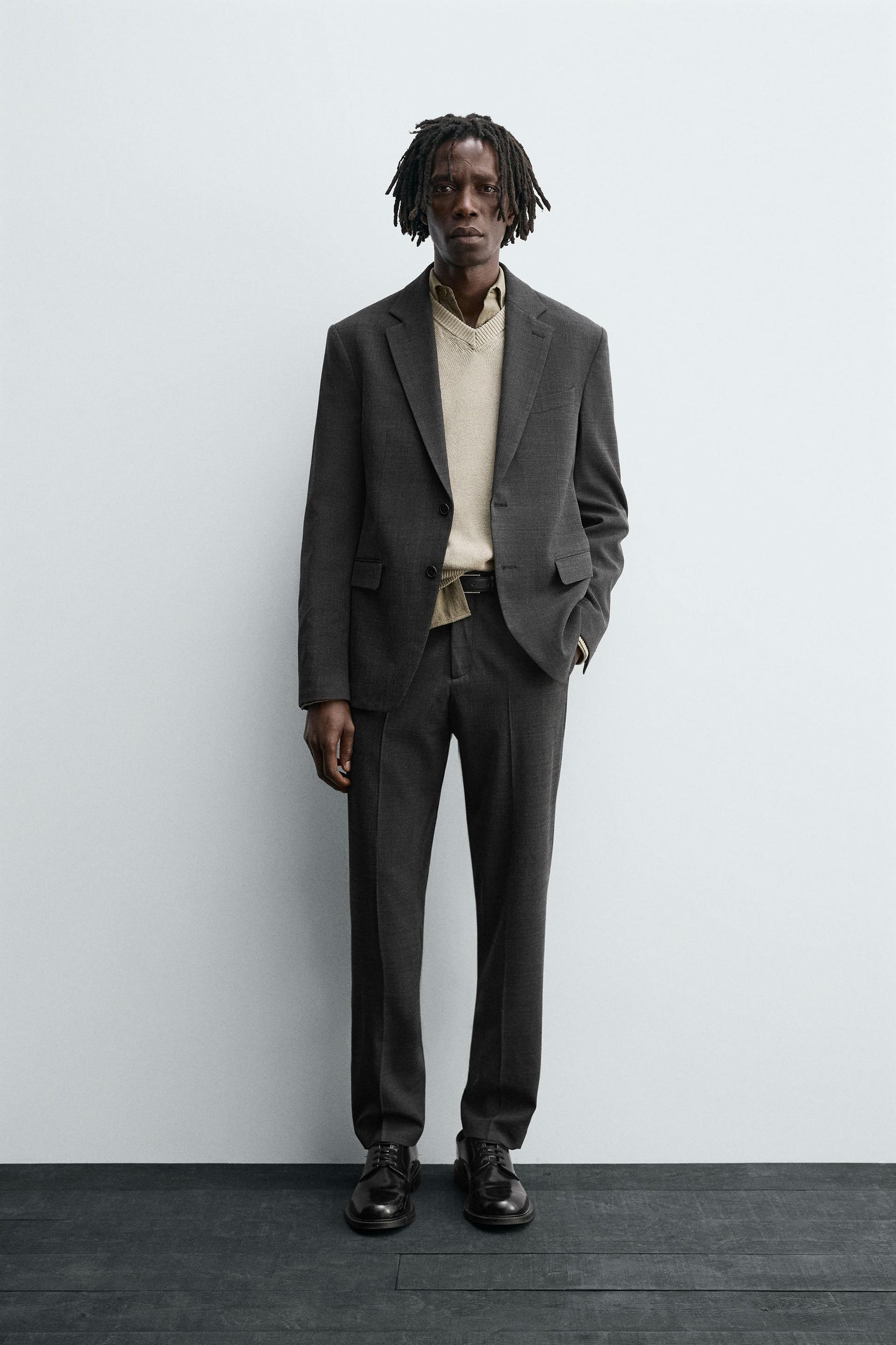 TEXTURED SUIT BLAZER - Image 1