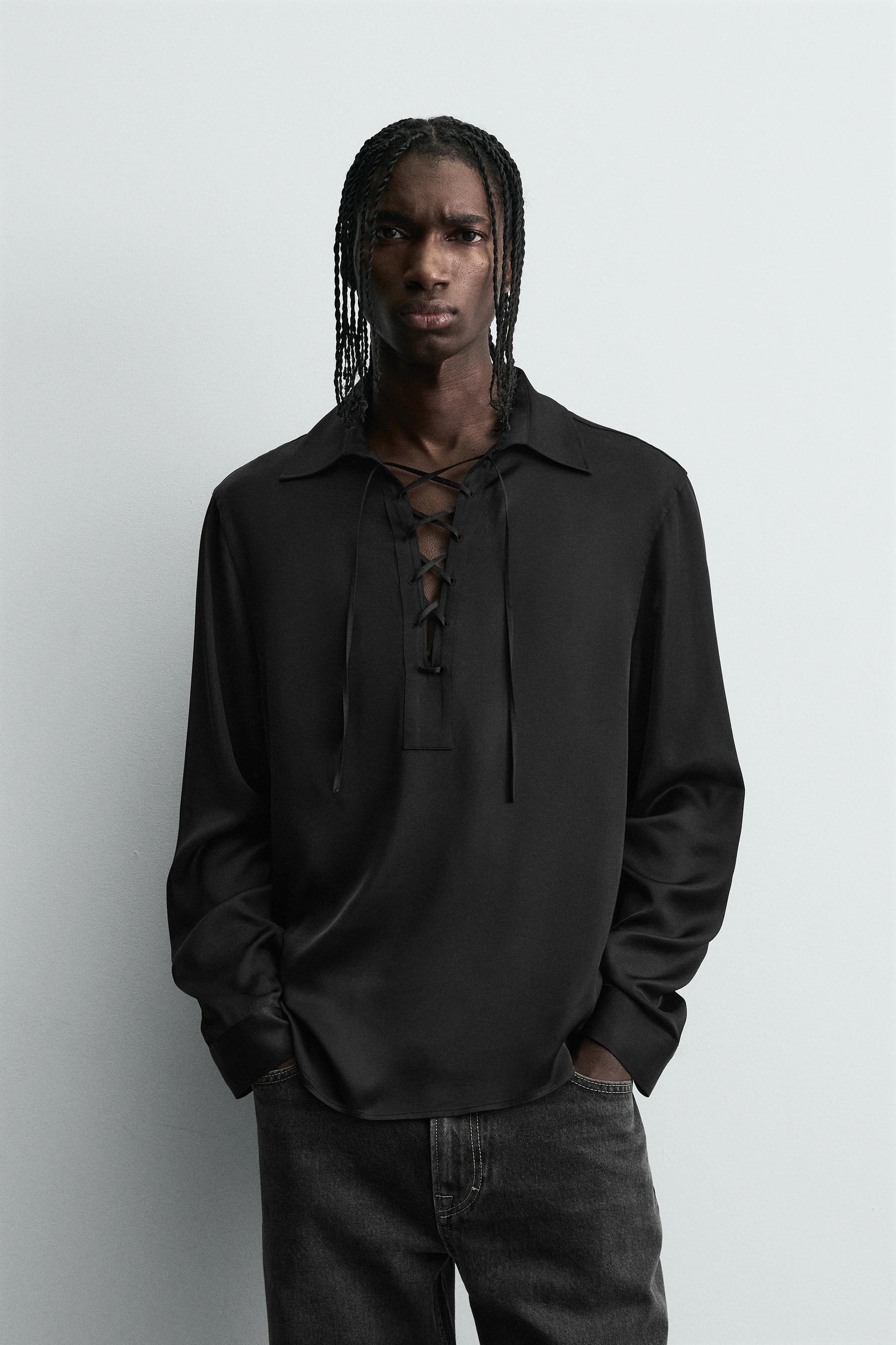 FLOWING POLO SHIRT WITH DRAWSTRING - Image 2