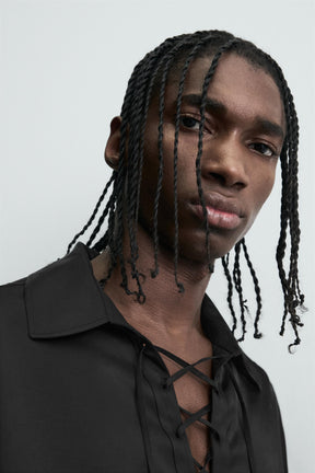 FLOWING POLO SHIRT WITH DRAWSTRING - Image 6