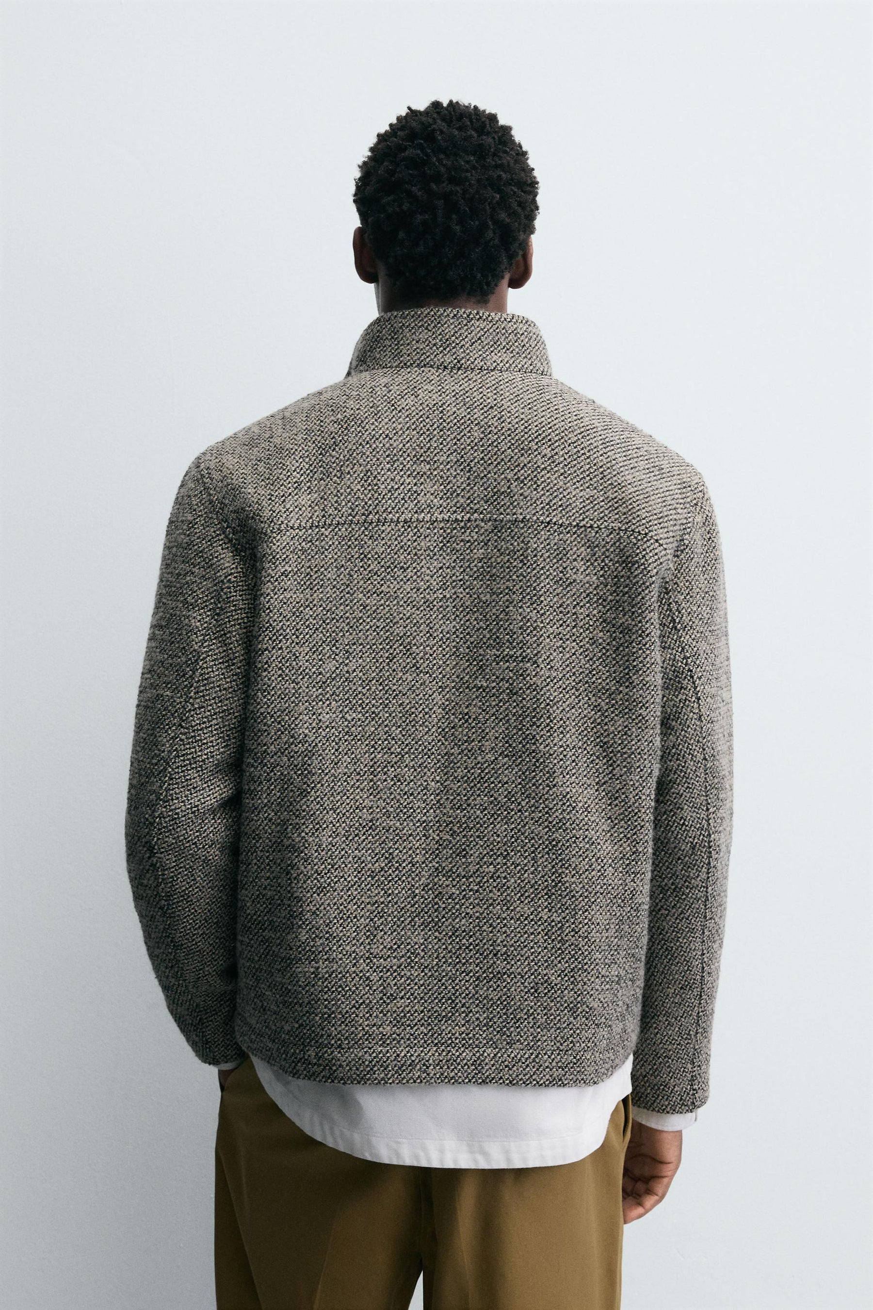 BOUCLÉ TEXTURE OVERSHIRT - Image 3
