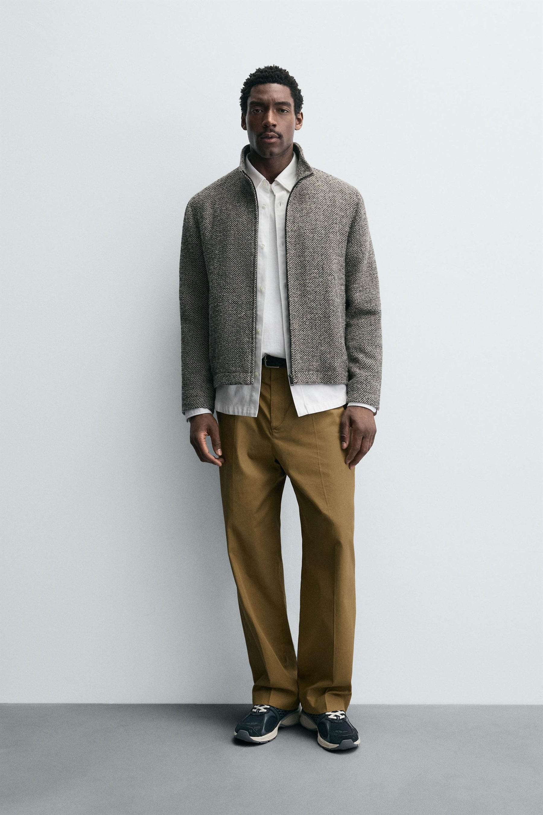 BOUCLÉ TEXTURE OVERSHIRT - Image 1