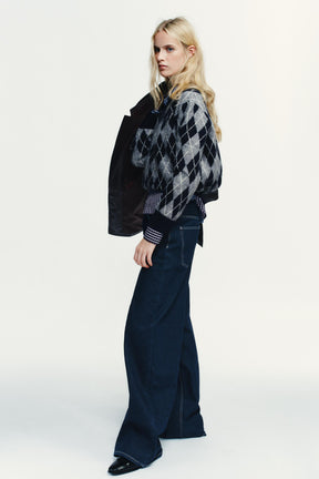 High-Waist-Jeans mit weitem Bein