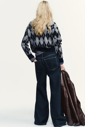 High-Waist-Jeans mit weitem Bein