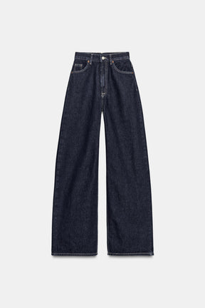 High-Waist-Jeans mit weitem Bein