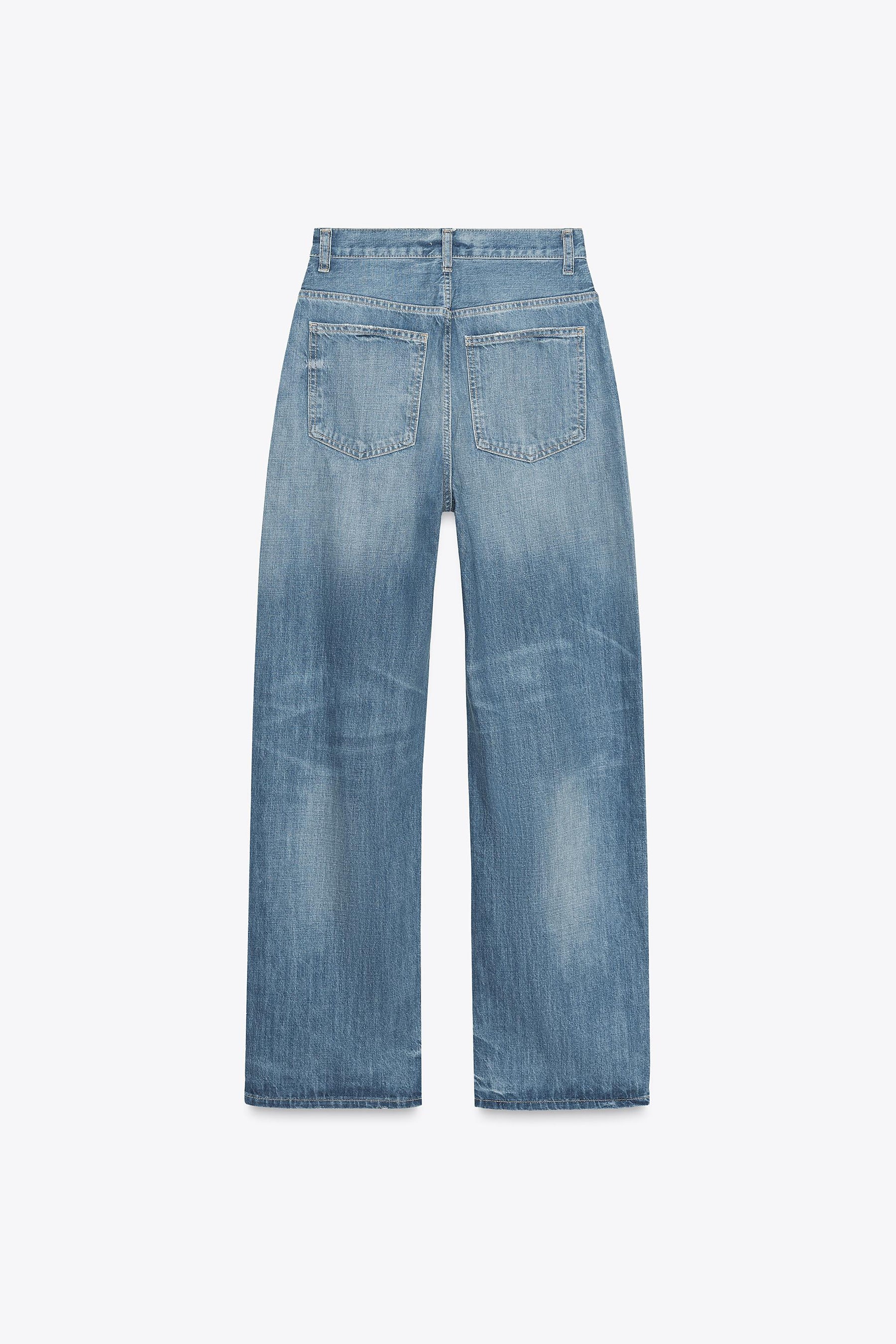 Gerade geschnittene, weite High-Waist-Jeans