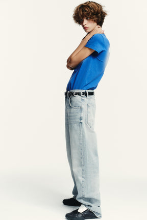 Übergroße Jeans mit mittelhohem Bund