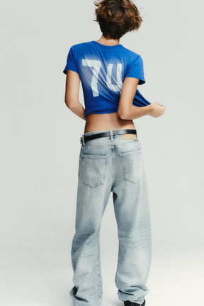 Übergroße Jeans mit mittelhohem Bund