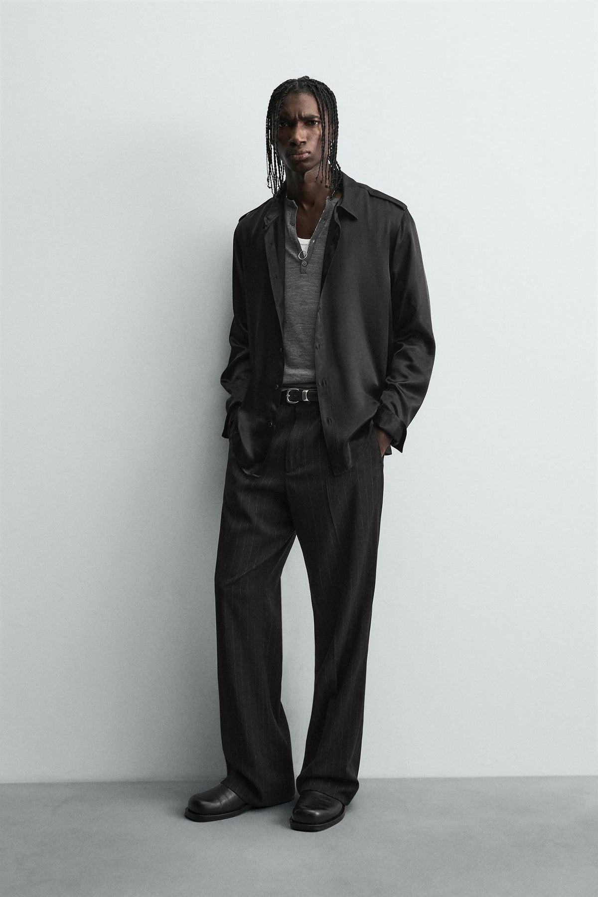 SATIN RELAXED FIT SHIRT - Image 1