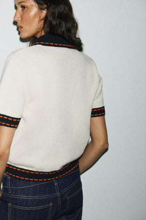 STITCHED KNIT CARDIGAN WITH SHORT SLEEVES - Image 5