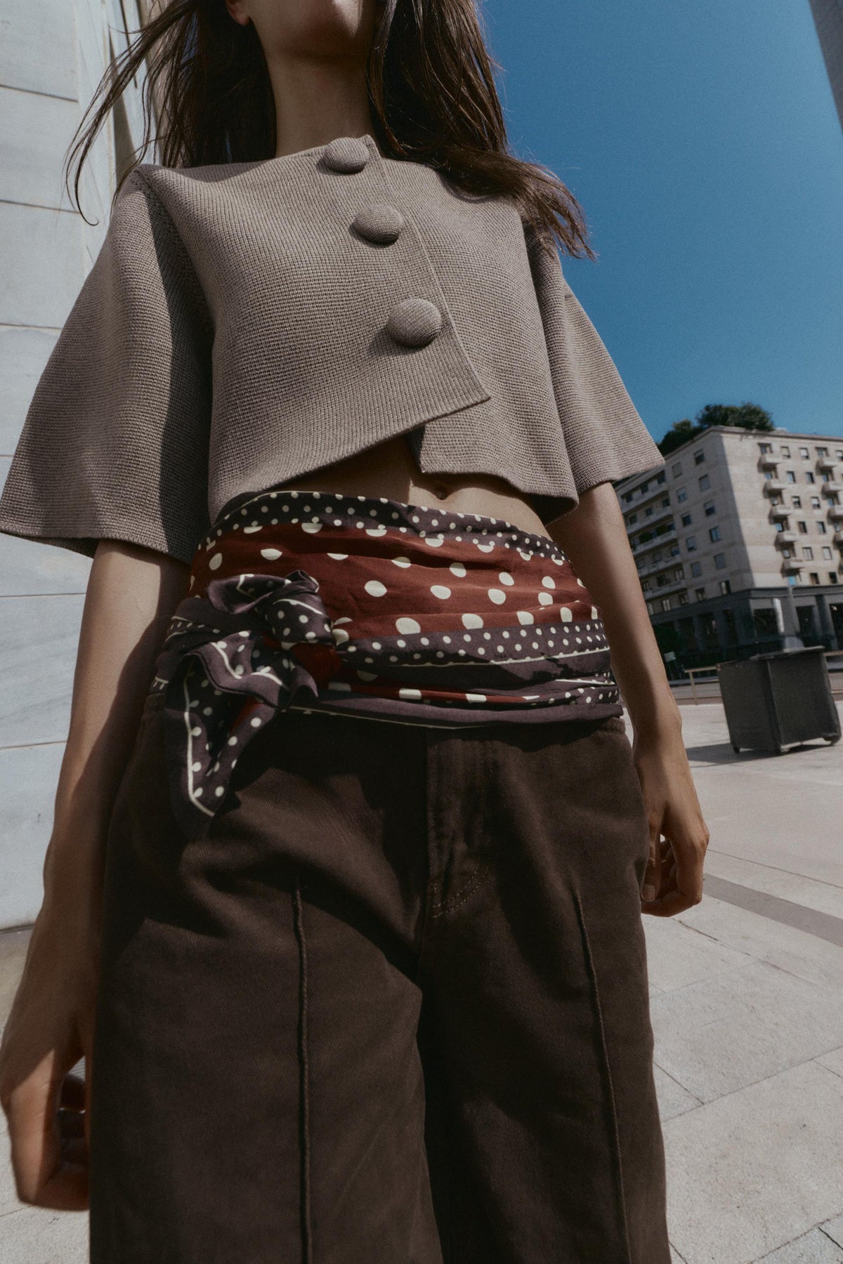 Strickjacke mit bezogenem