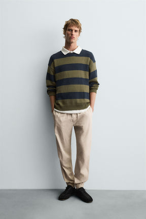 SLIM FIT JOGGER WAIST TROUSERS - Image 1