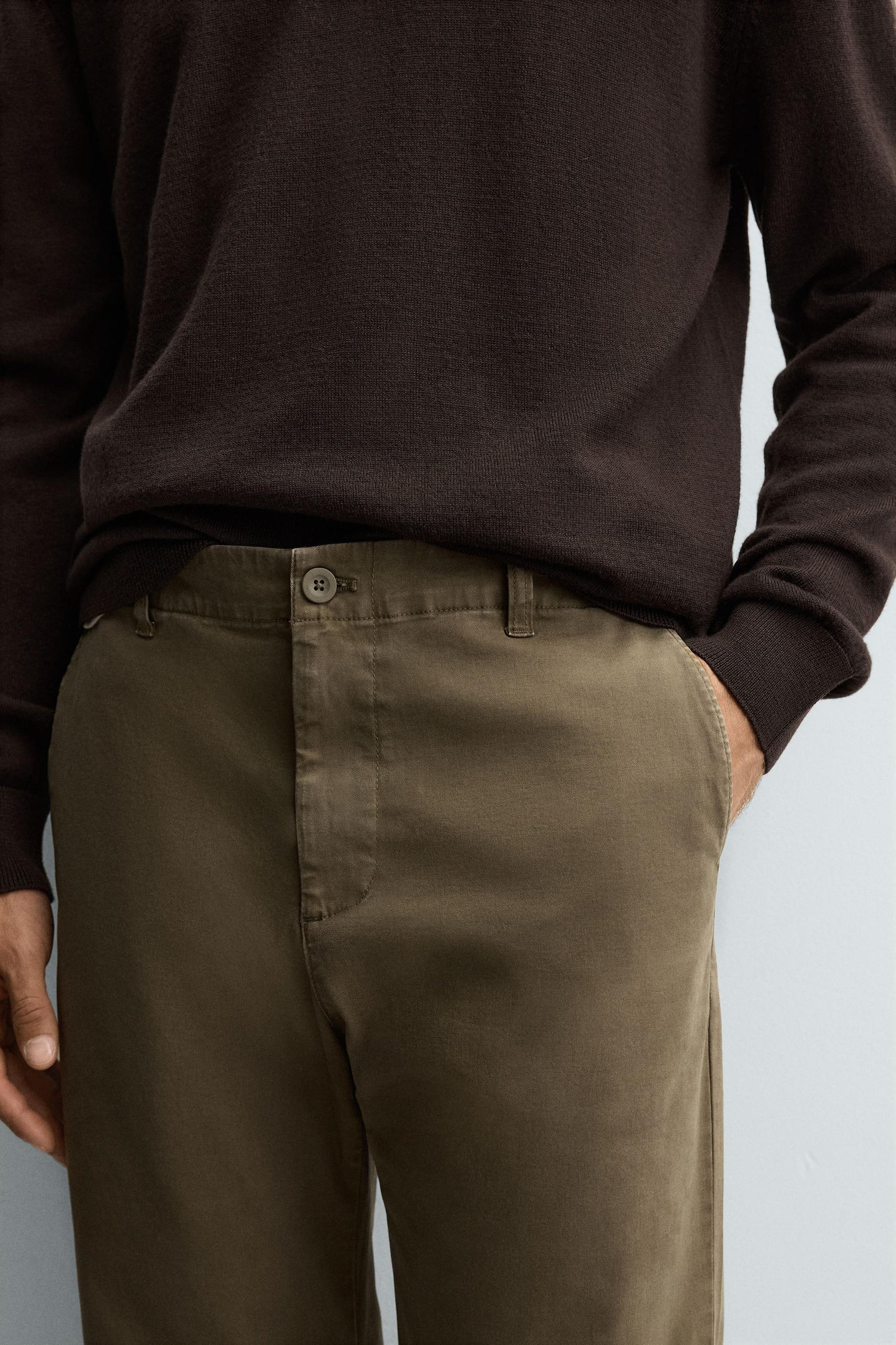 STRAIGHT-LEG TWILL TROUSERS - Image 5