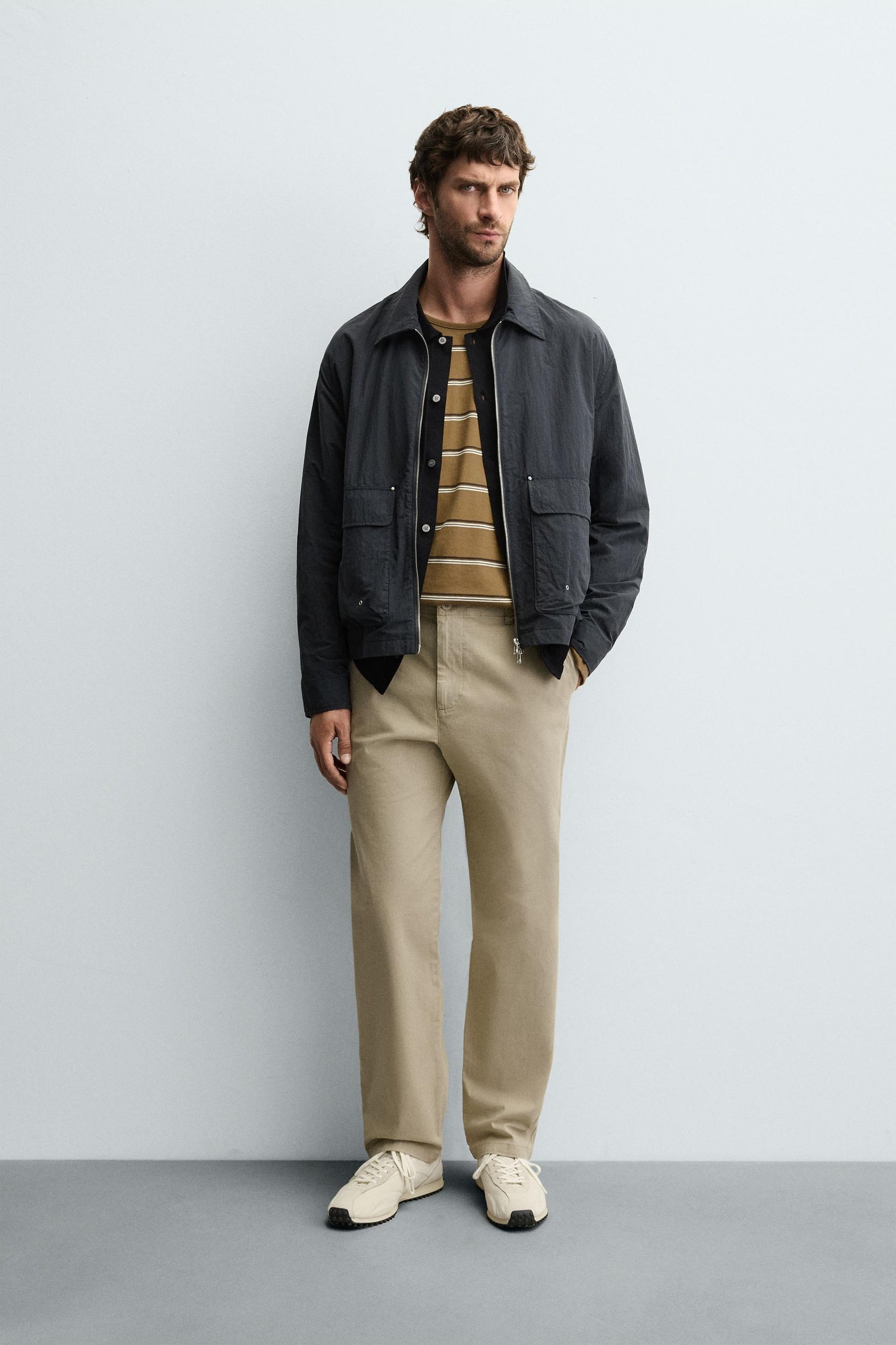 STRAIGHT-LEG TWILL TROUSERS - Image 1