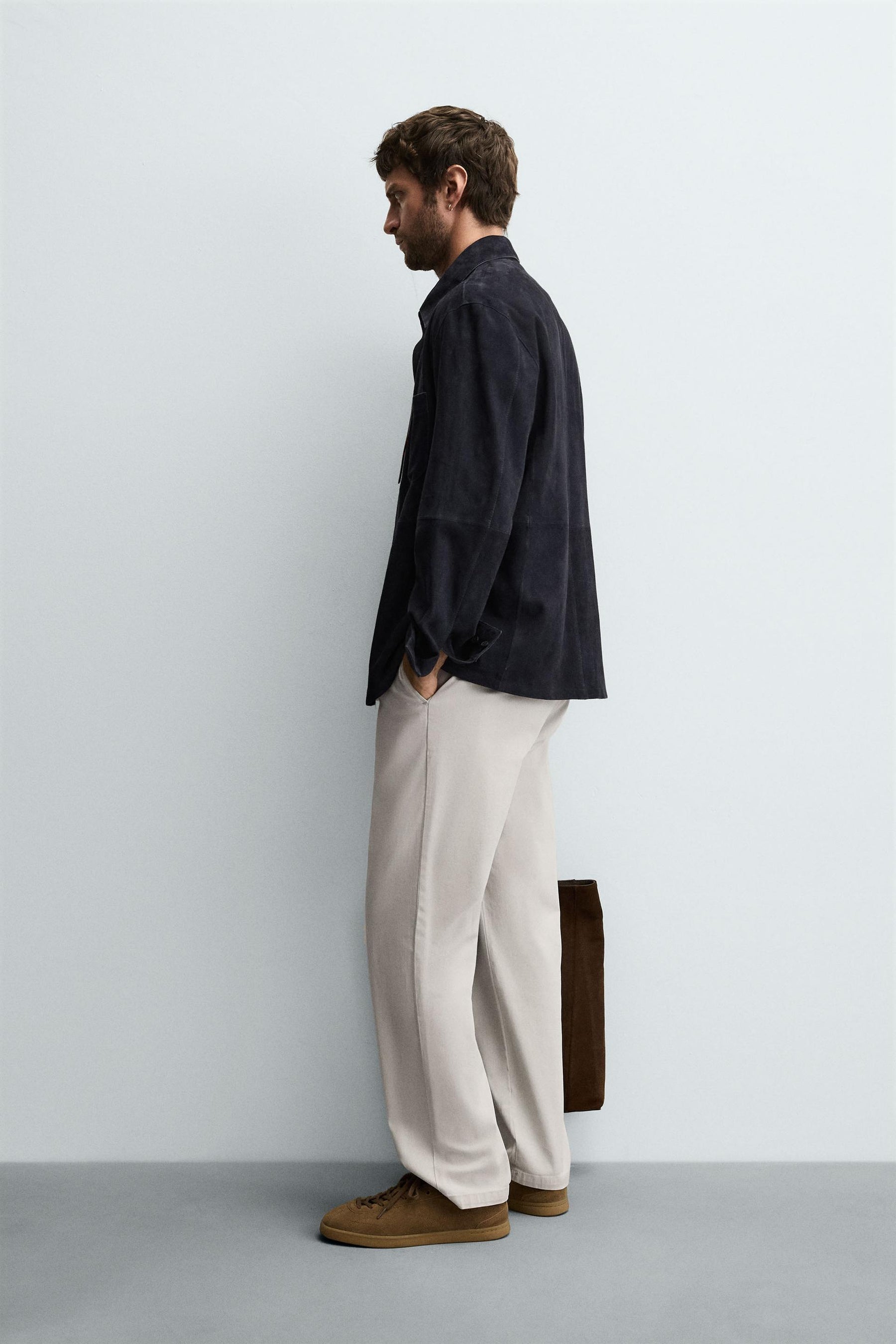 STRAIGHT-LEG TWILL TROUSERS - Image 4