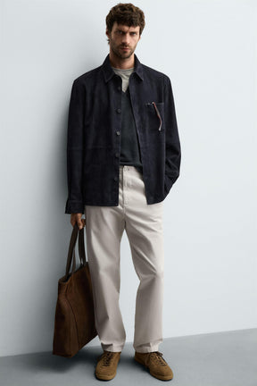 STRAIGHT-LEG TWILL TROUSERS - Image 5