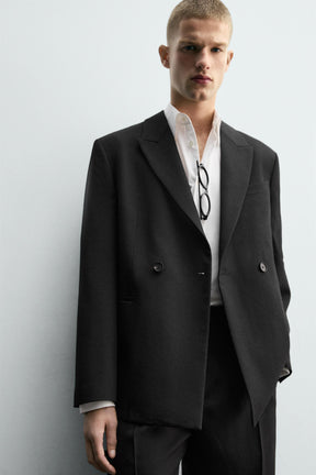 DOUBLE-BREASTED WOOL SUIT BLAZER - Image 5